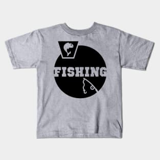 Fishing Birthday Gift Shirt. Includes a Fish and a Fishing Rod. Kids T-Shirt